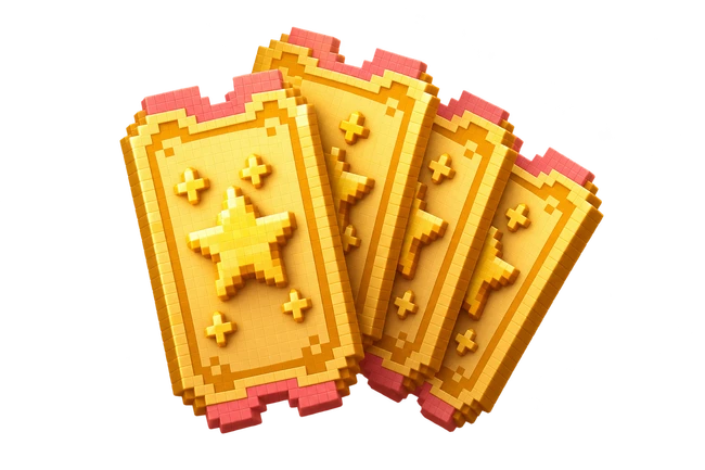 Four golden raffle tickets